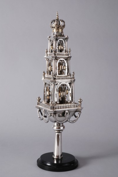 Silversmith: Hendrik Vrijman, Ornamental tower for thorarol, three floors in the shape of the superstructure of the tower