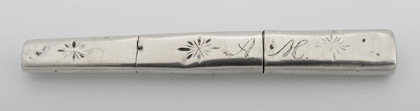 Silver needle case H, needle case tube holder sewing kit sewing kit silver, forced insert Flat tube with horizontal oval cross