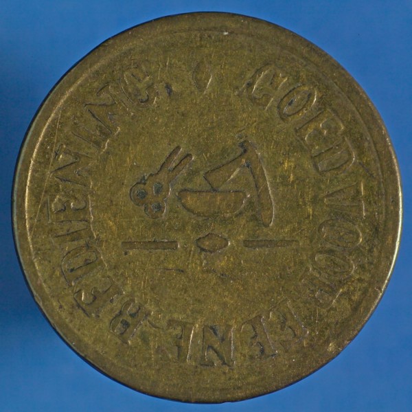 House currency of .. Dirckx, hairdresser in Rotterdam, coin home currency money swap bronze, bowl razor and scissors, GOOD