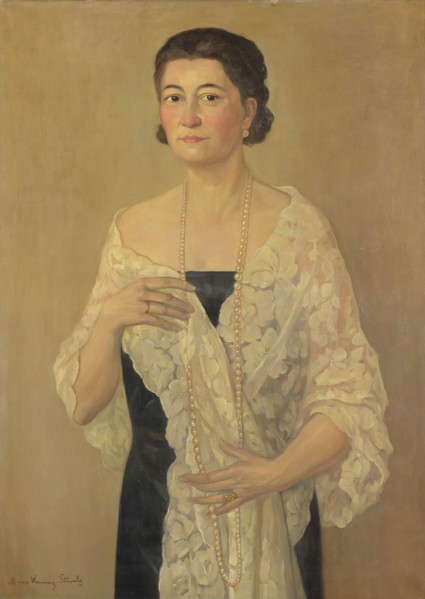 Marie van Waning-Stevels, Portrait of an unknown woman, portrait painting material linen oil painting, Portrait rectangular