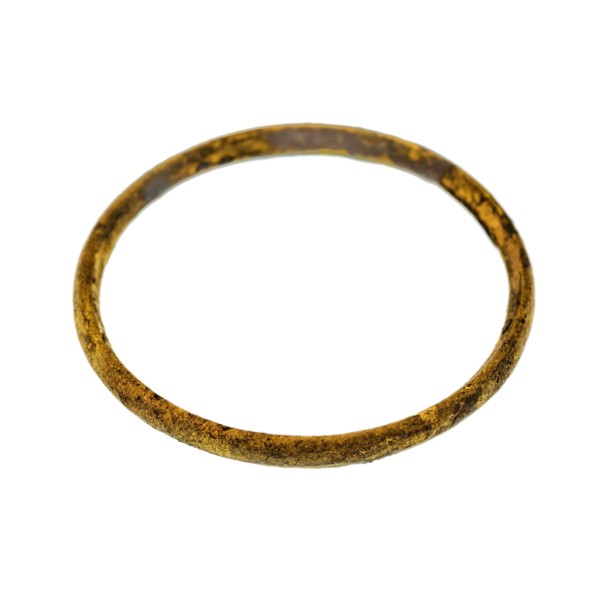 Brass ring, ring part soil found brass copper metal d 0.2, cast Thin ring of yellow copper; brass Angled spine on the inside