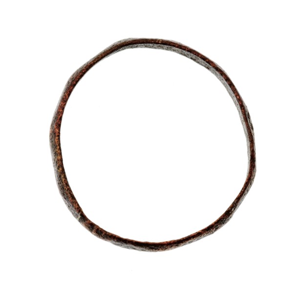Ring, copper, hammered facets, ring jewel clothing accessory clothing soil find copper metal d 0.3, cast hammered soldered