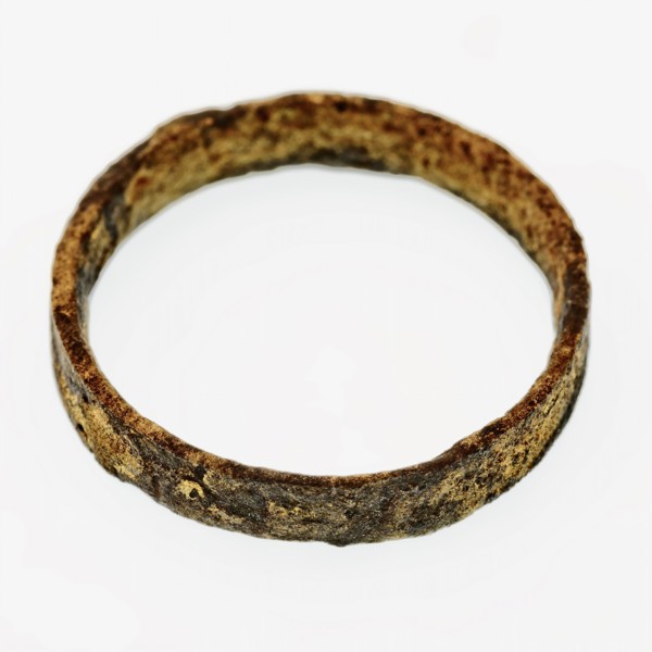 Brass ring, flat and smooth-walled, ring jewel clothing accessory clothing bottomfound brass metal, d 0.4 brass ring