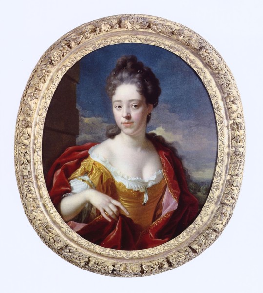 Adriaen van der Werff, Portrait of Maria van der Werff (1692-1731), portrait painting imagery linen oil painting, Oval portrait