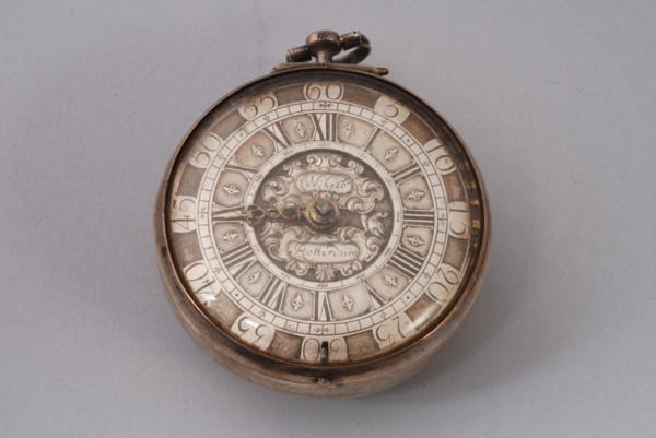 William Gib, Pocket watch with silver dial and golden hand, pocket watch watch movement measuring instrument silver steel brass