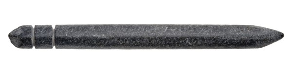 Slate writing pen or double-groove gripper around the end, writing marker soil found slate stone, sawn filed cut elongated round