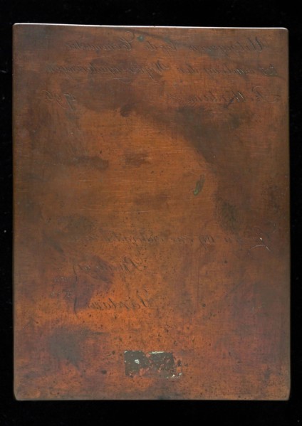 Copper cliché with text for the arrangement of neighborhood meetings in Rotterdam, cliché printer's equipment copper, engraved