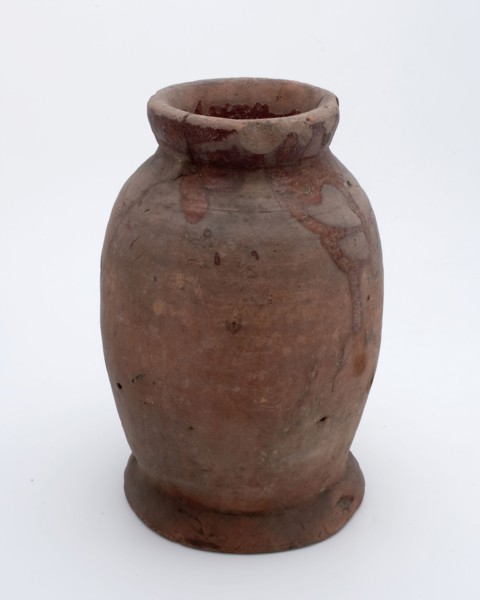 Pottery pot on stand, baluster shape, was used in the sugar industry, sugar bowl pot holder soil find ceramic earthenware glaze