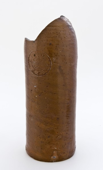 Stoneware mineral pitcher, cylindrical with round shoulder, sausage ear and short neck, mineral water pitcher jar product
