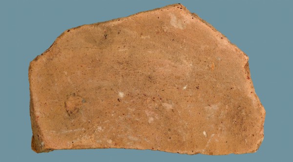 Fragment of earthenware dish, low model on stand, biscuit earthenware, plate dish crockery holder soil find ceramic earthenware