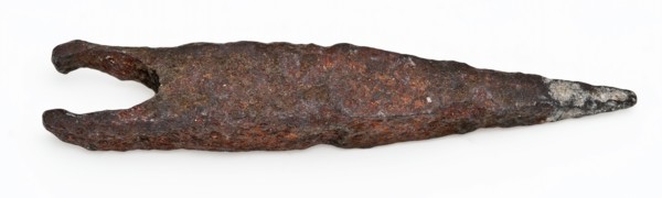 Possible pointed rear of small hammer, hammer tool kit fragment ground find iron metal, archeology Rotterdam City Triangle