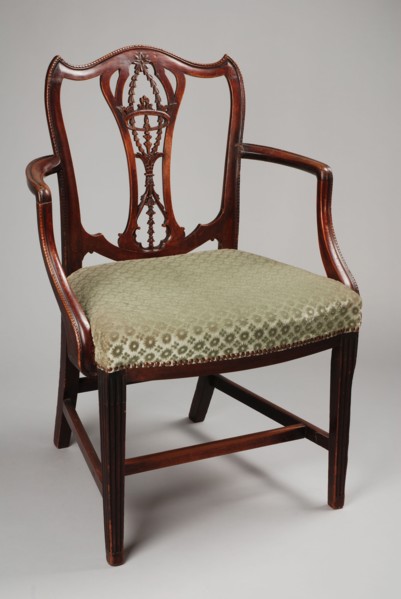 Mahogany Chippendale armchair, armchair chair seating furniture furniture interior design wood mahogany beechwood velvet brass