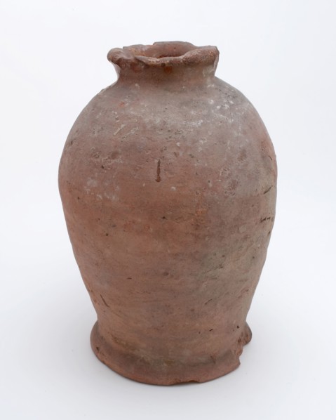 Pottery pot on stand, baluster shape, was used in the sugar industry, sugar bowl pot holder soil find ceramic earthenware glaze