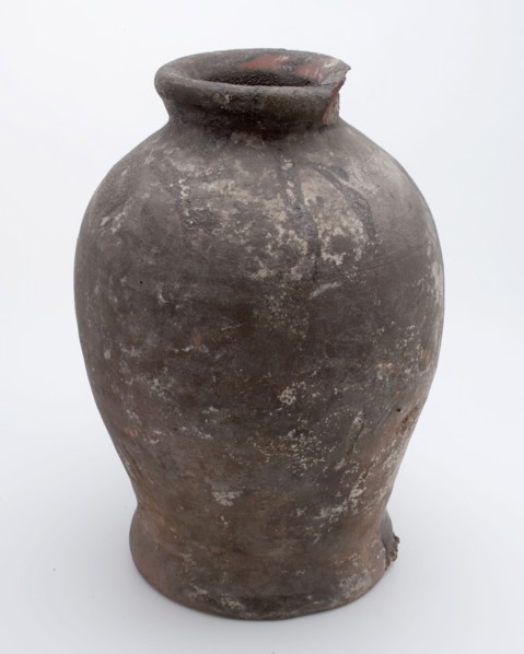 Pottery pot on stand, baluster shape, was used in the sugar industry, sugar bowl pot holder soil find ceramic earthenware glaze