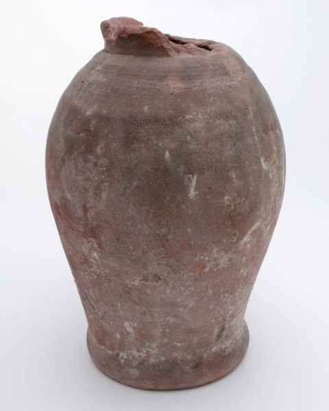 Pottery pot on stand, baluster shape, was used in the sugar industry, sugar bowl pot holder earth discovery ceramic earthenware