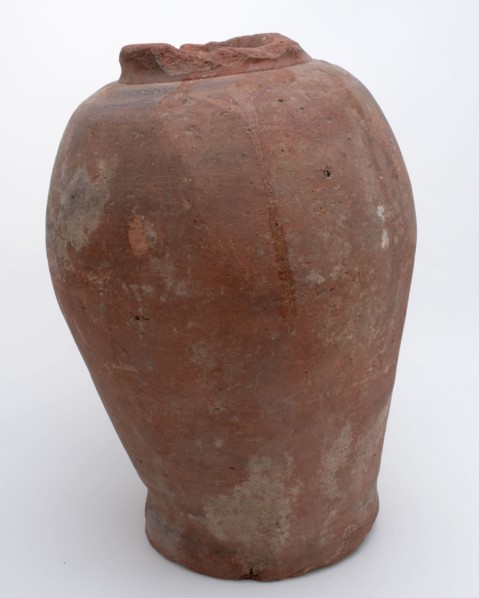 Pottery pot on stand, baluster shape, was used in the sugar industry, sugar bowl pot holder soil find ceramic earthenware glaze