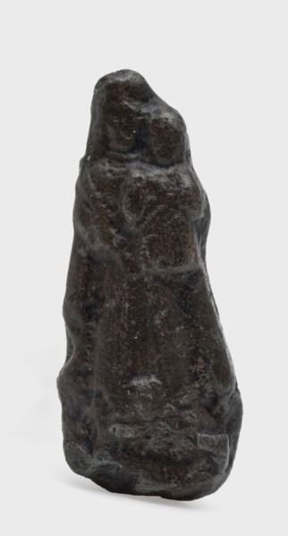 Figurine without stand of Mary and Child, tin or lead, figurine soil finds tin? lead? metal, w 1,4 cast Small pewter or lead