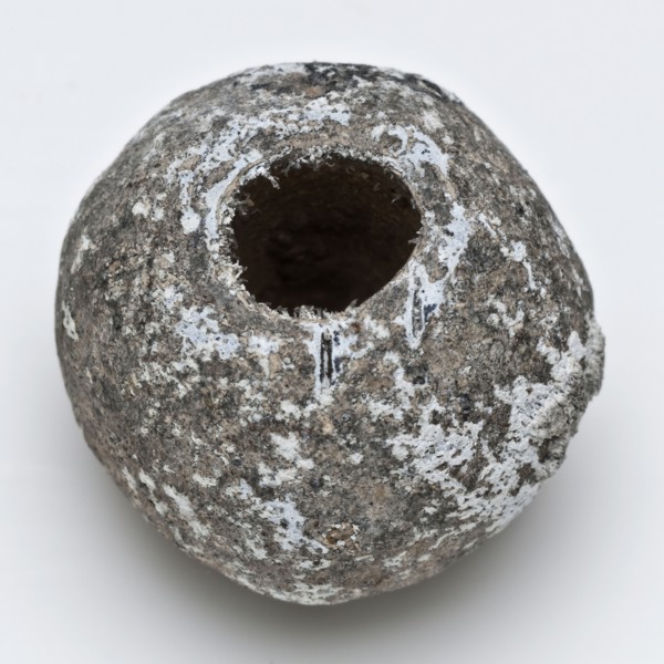 Lead spindle or bead, spinklos bead tool kit? Soil discovery lead metal, cast Lead spinning or bead Almost completely round