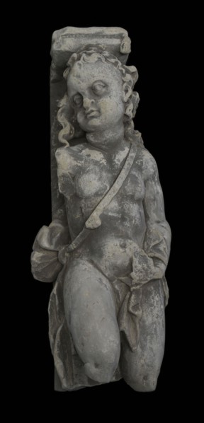 Fragment of the facade, girl, facade sculpture sculpture footage building component sandstone stone, sculptured Facade