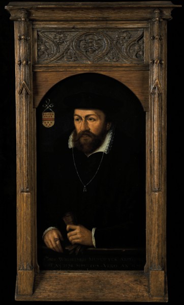 Portrait of Wilhelmus Cornelisz. Van Muylwijck, portrait painting visual material wood oil, Standing rectangular top arched