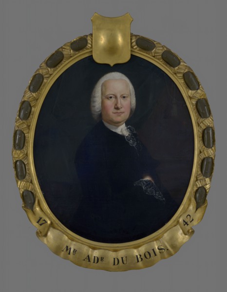 Jean Humbert, Portrait of Abraham Adriaen du Bois (1713-1774), portrait painting imagery linen oil painting, Oval portrait