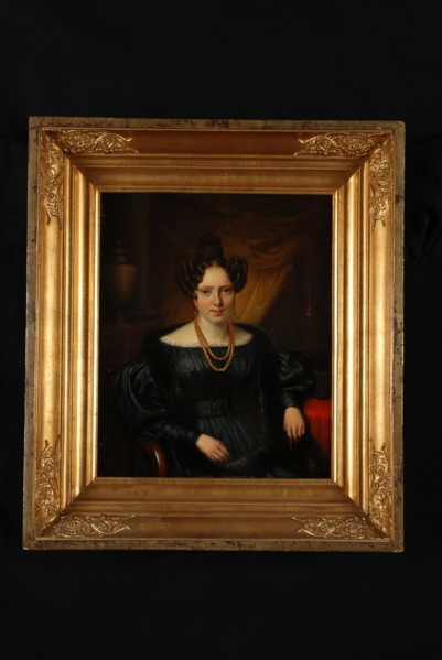 Petrus van Schendel, Portrait of woman from Bernet, portrait painting visual material wood oil painting panel, Standing