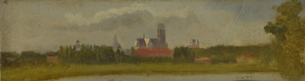 Jan Bikkers, Rotterdam from the Kippenbrug, cityscape painting visual material paper cardboard oil paint with carrier, cityscape