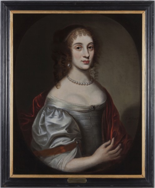 H.J. de Jager (werkzaam 1660 - 1676), Portrait of Maria de Riemer? (1655-1714), portrait painting footage linen oil painting