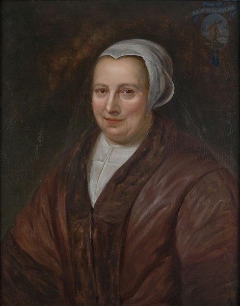 Portrait of possibly Cunera Verbruggen (circa 160510-1684), portrait painting visual material wood oil, Standing rectangular