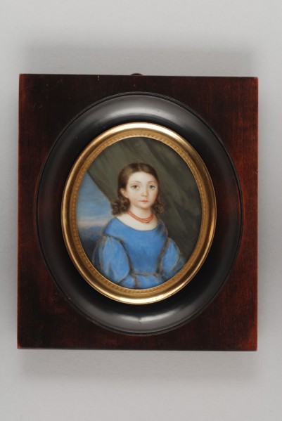 Henriëtta Christina Temminck, Portrait miniature of Miss Van der Dussen, portrait miniature painting footage wood ivory paint