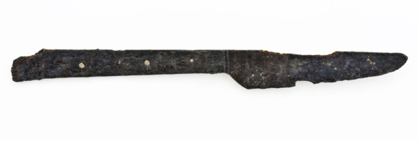 Blade with plate guide and attached handle protector, knife cutlery ground find iron metal, Blade with plate rail and forged