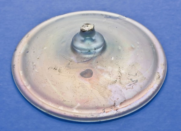 Fragment of foot and base of stem of goblet la façon de Venise, drinking cup drinking utensil holder soil find glass, handblown