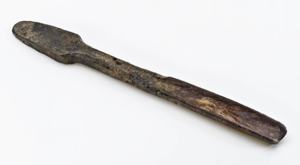 Spoon drill, drill with spatula shape at the other end, drill tools equipment ground find iron metal, forged spoon drill