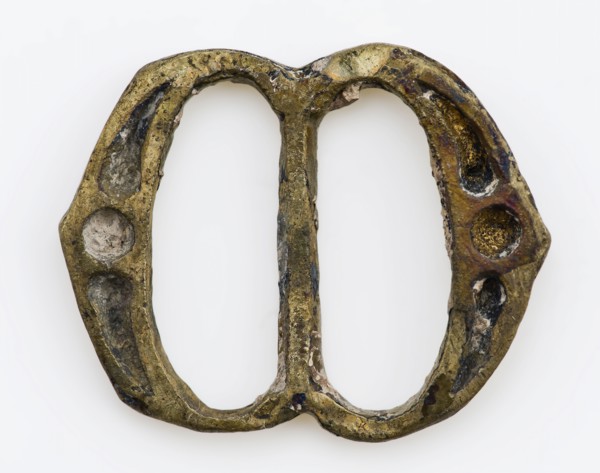 Copper buckle with brace-shaped sides, buckle fastener component ground find copper metal, Double-ellipse bracket with middle