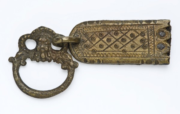 Buckle fastener, double lanyard with dense eye, with three-eye, belt attachment accessory ground finding copper leather metal
