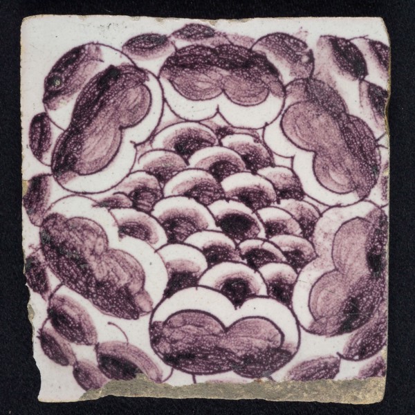 Edge angle tile, flower, border tile wall tile tile material ceramics earthenware glaze, baked 2x glazed painted Purple tile