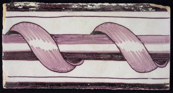 Rectangular purple border tile, surrounded decor, surrounded column, with dark purple parallel lines as edge decoration, yellow