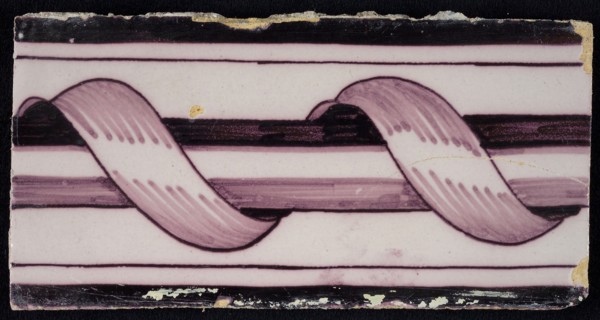 Rectangular purple border tile, surrounded decor, surrounded column, with dark purple parallel lines as edge decoration, yellow