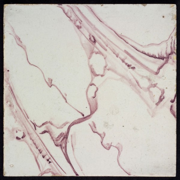 Light purple marbled tile, thickly veined with large spots, yellow pottery, edge tile wall tile tile sculpture ceramic