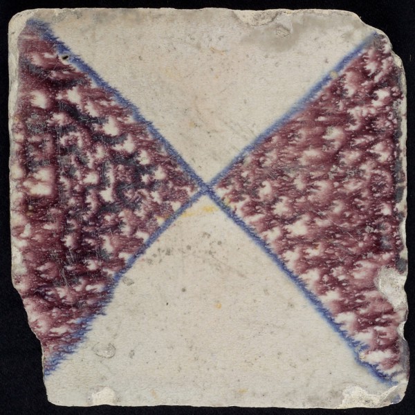 Ornament tile, similar to diabolo, wall tile tile sculpture ceramic earthenware glaze, baked 2x glazed painted Yellow shard
