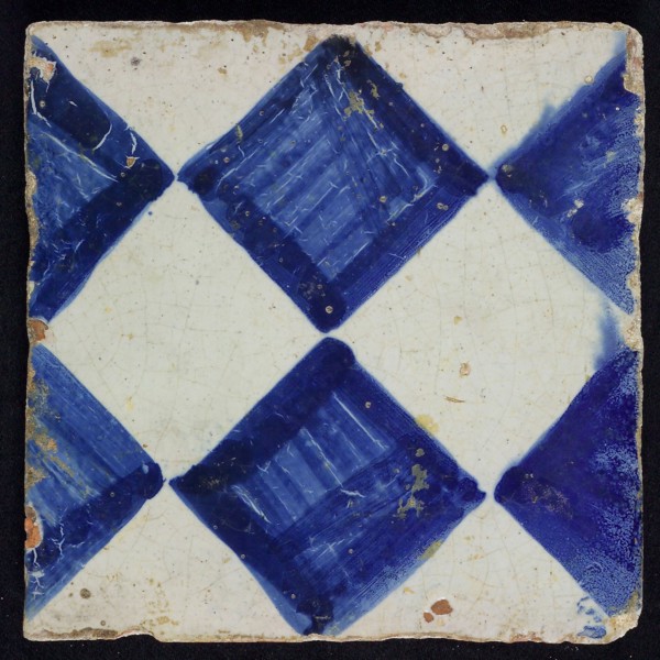 Ornament tile, light blue on gray, with brushed check pattern, as checkerplate, large windows, floor tile tile sculpture ceramic