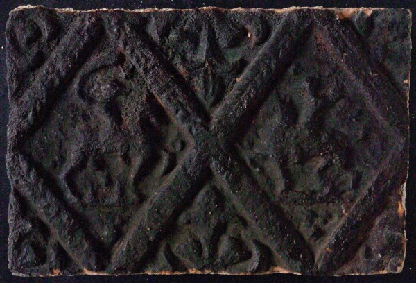 Hearthstone, from Antwerp Belgium, without frame, with two knights on horseback, hearth fireplace component ceramics brick