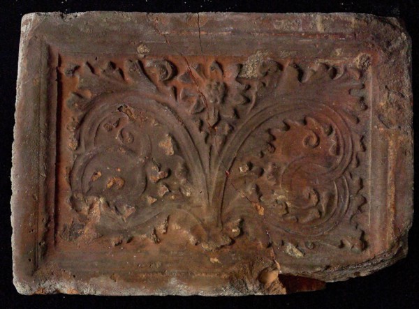 Hearthstone, Luiks, from Luik, Liege Belgium, with wide frame, with flower, fireplace stone part ceramics brick, fired fireplace