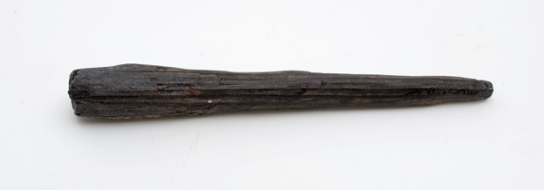Wooden pen, pointed, pen construction material soil finds timber, sawn cut Wood pin made of pine wood. Conical in shape