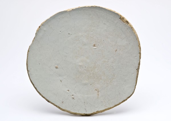 Soul of white majolica dish, dish plate crockery holder soil find ceramic earthenware glaze tin glaze lead glaze, ring 10.6 hand