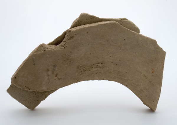 Fragments of baked dish and tile, unglazed, biscuit earthenware, tile image dish dishware holder soil find ceramic pottery, hand