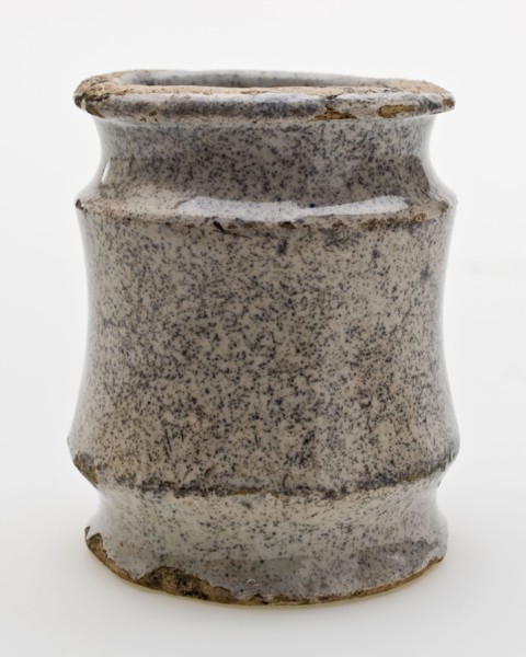Pottery ointment jar, high model, glazed with full gray color, ointment jar pot holder soil find ceramic earthenware glaze