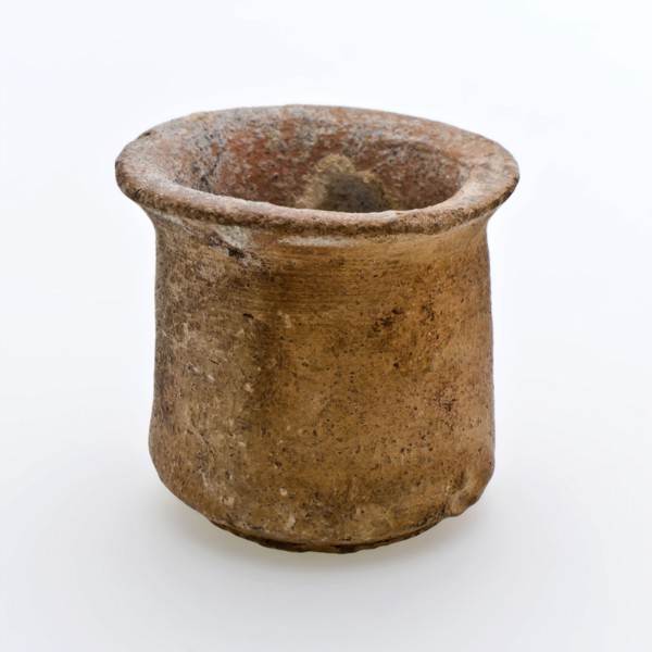 Pottery ointment jar, conical model, red shard, unglazed, ointment jar pot holder soil find ceramic pottery, hand-turned baked
