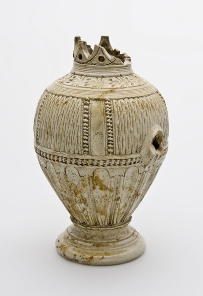 Stoneware jokes, gray-white, kerbschnitt, jug crockery holder soil find ceramic stoneware glaze salt glaze, hand turned fried