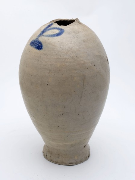 Stoneware mineral water bottle on slightly pinched foot, arched model, marked on shoulder, mineral pitcher pitcher pitcher